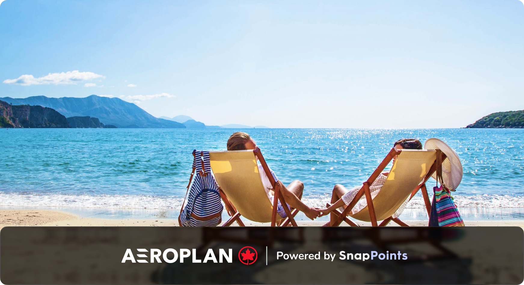 Aeroplan® beach scene with AEROPLAN | Powered by SnapPoints lockup