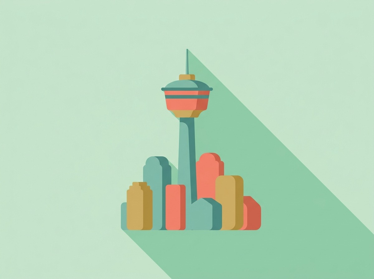 The Calgary Tower, illustrated