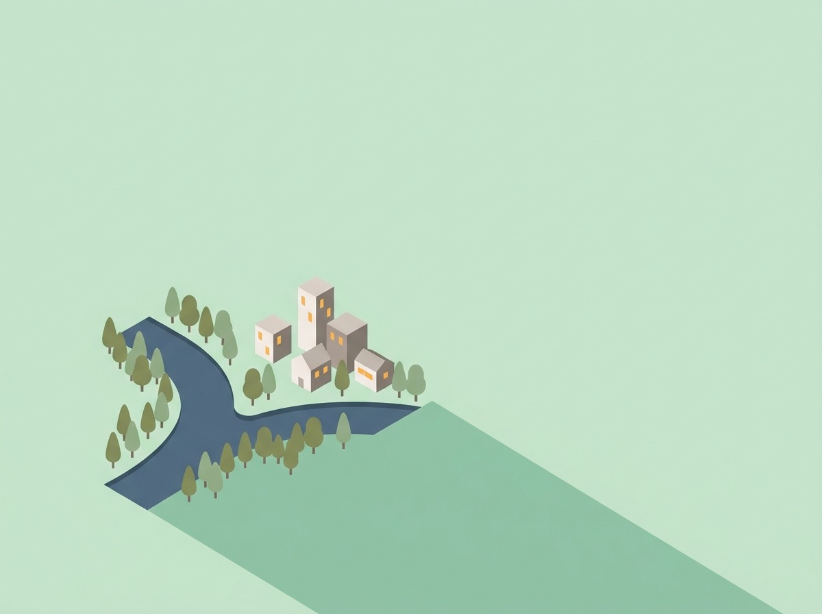 The forked river and skyline, London, Ontario, illustrated