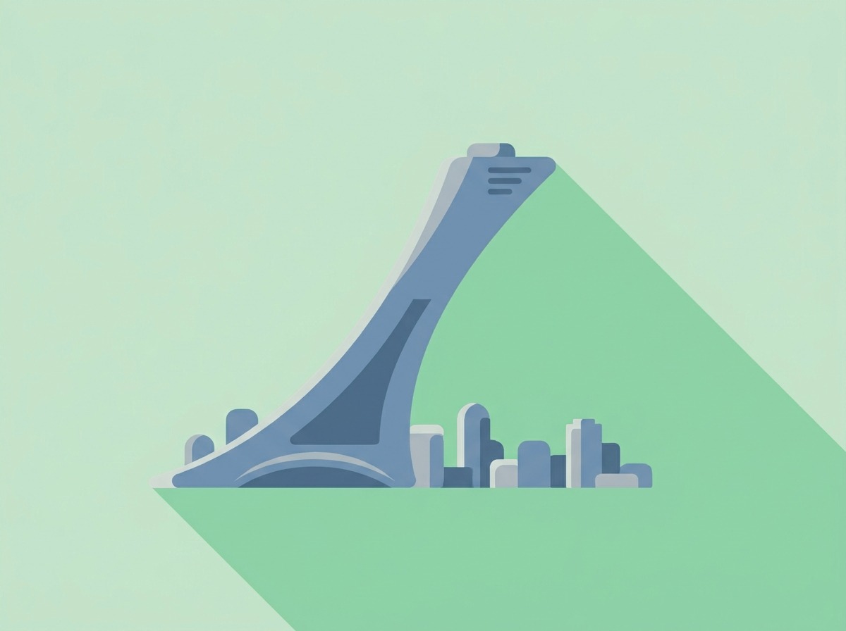 Montreal's Olympic Stadium tower, illustrated