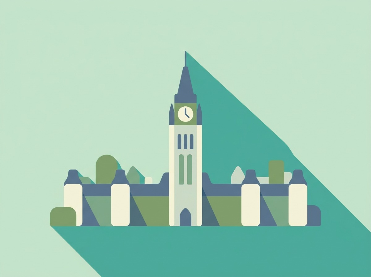 The Peace Tower on Parliament Hill, Ottawa, illustrated