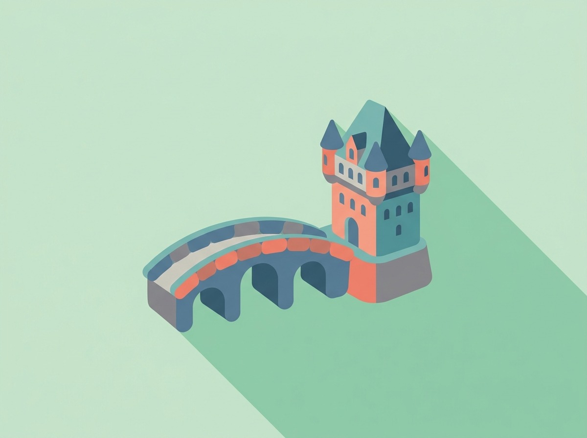 River bridge and chateau hotel, Saskatoon, illustrated