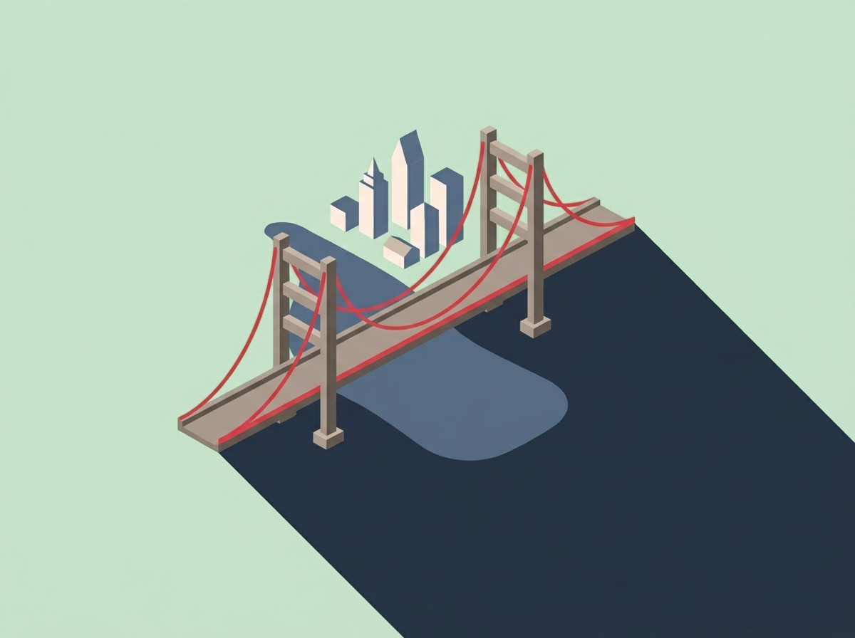 Suspension bridge over the river, Windsor, illustrated