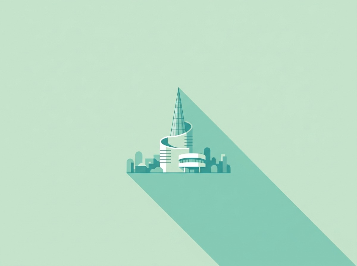Museum tower with a glass spire, Winnipeg, illustrated