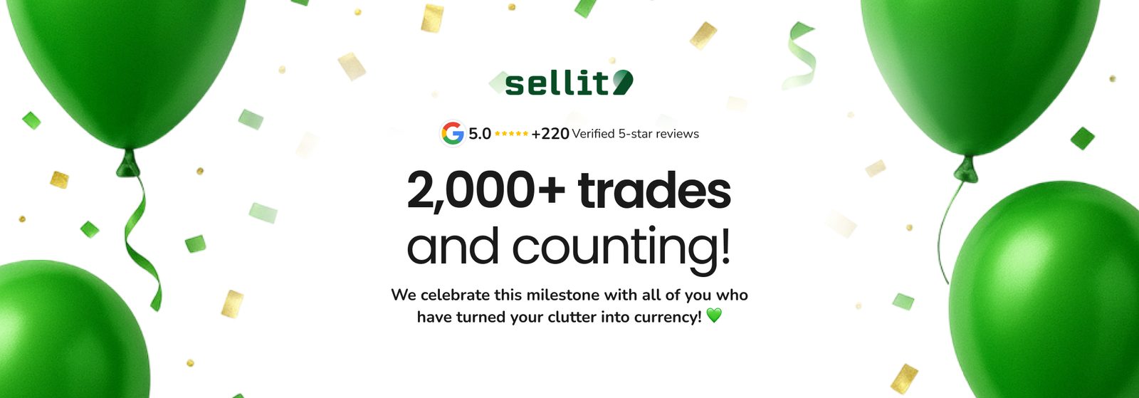 SELLIT9 Hits 2,000 Trades. Turn Your Clutter Into Cash or Store Credit